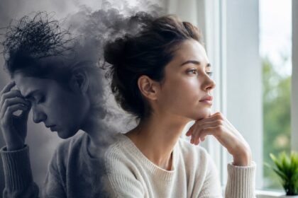 Pessoa em momento de reflexão profunda, representando a dúvida entre despertar espiritual ou doença mental