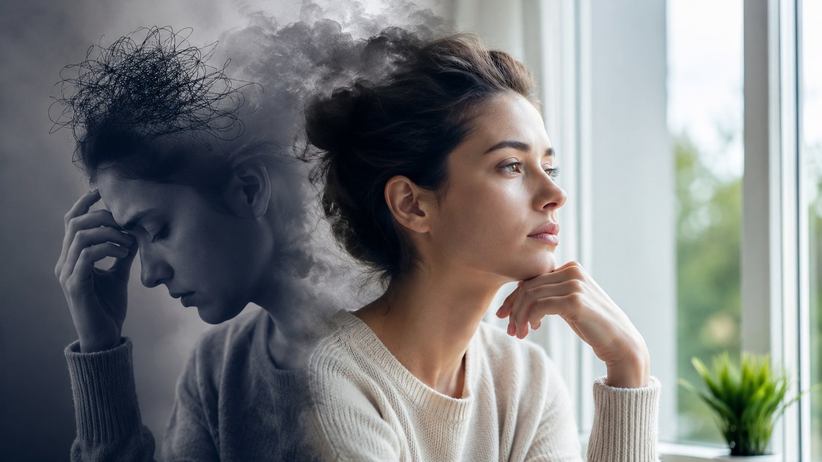 Pessoa em momento de reflexão profunda, representando a dúvida entre despertar espiritual ou doença mental